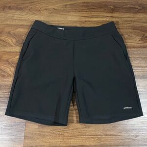 Annika Cutter & Buck Shorts Black Bermuda Pull On Golf CB DryTec UPF 50+ Women L